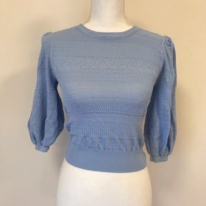 Zara puffy cap 3/4 sleeve crop top size xs
